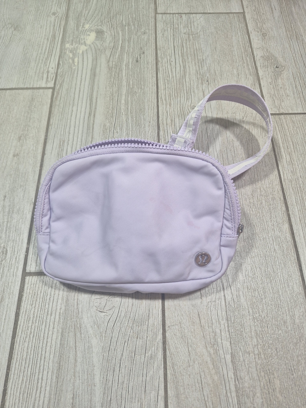 lululemon athletica Lilac Wristlet Clutch with Striped Strap